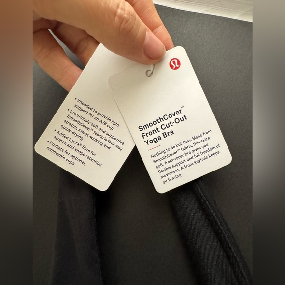 Lululemon SmoothCover Front Cut-Out Yoga Bra in Black - Picture 8 of 13